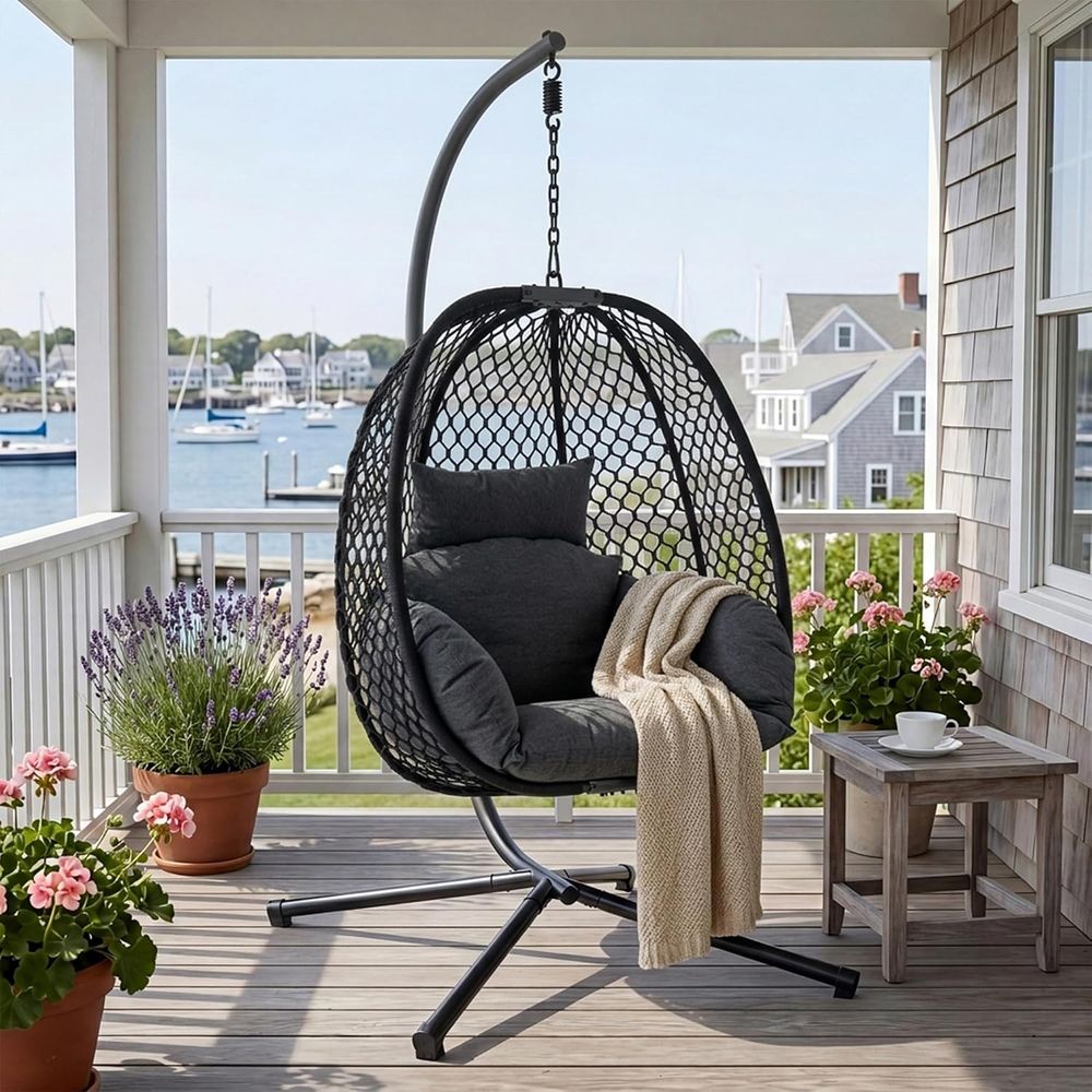 Outdoor Furniture Egg Chair - Fauteuil suspendu d'extérieur en osier avec