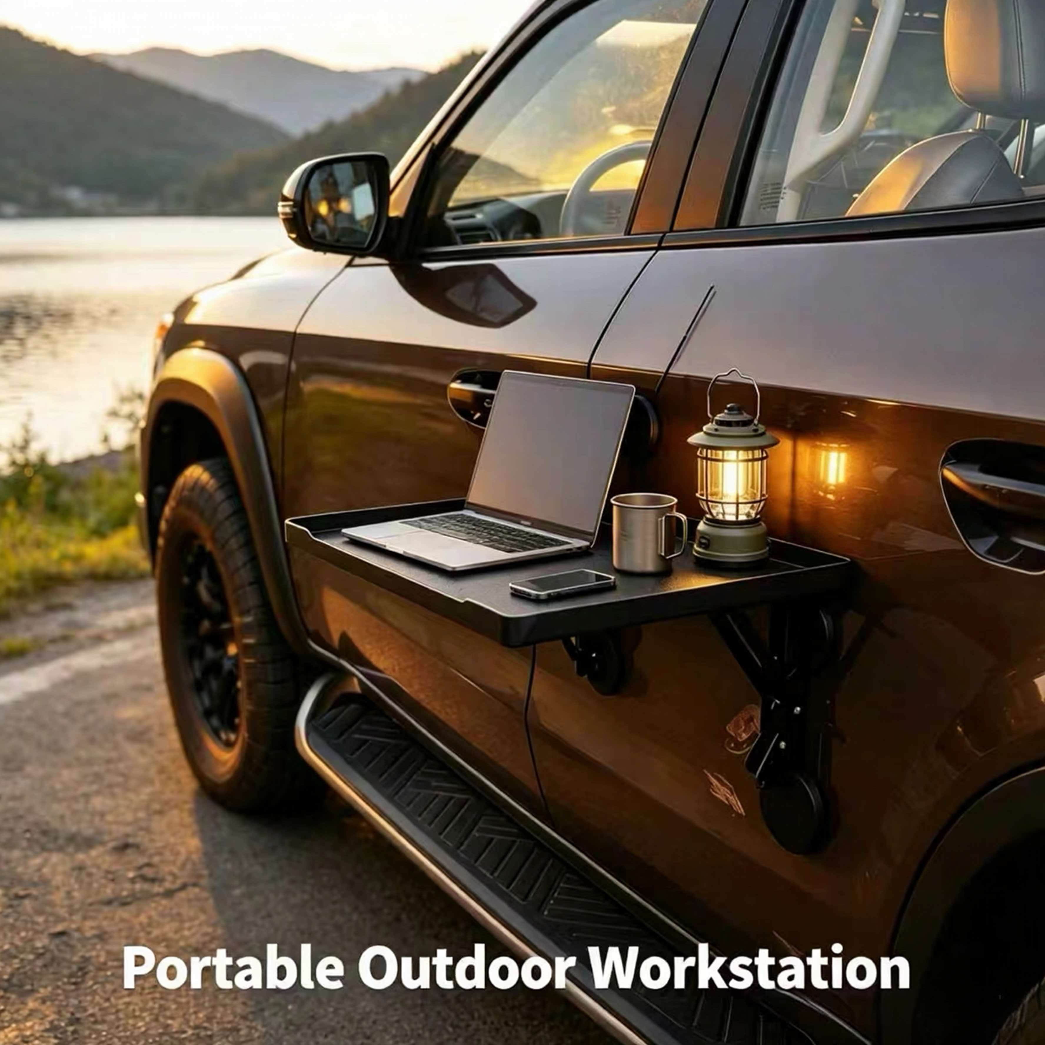 Outdoor Furniture Usa - Table d'appoint magnétique pliable pour voiture,