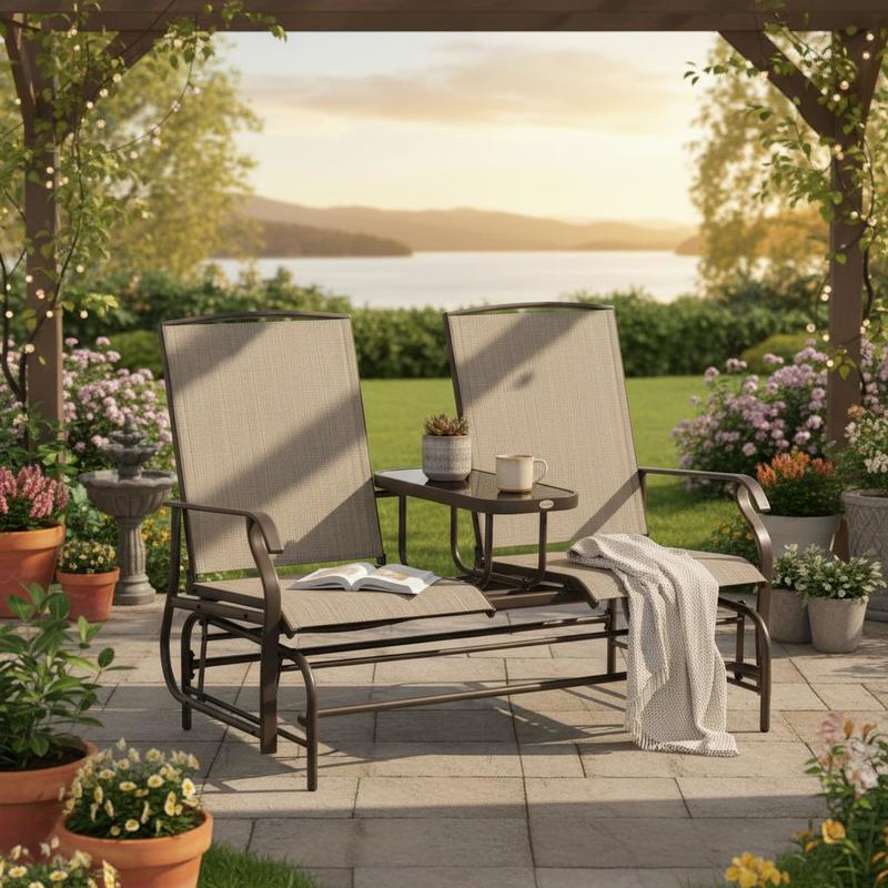 Outdoor Furniture Loveseat - Fauteuil à bascule de patio pour