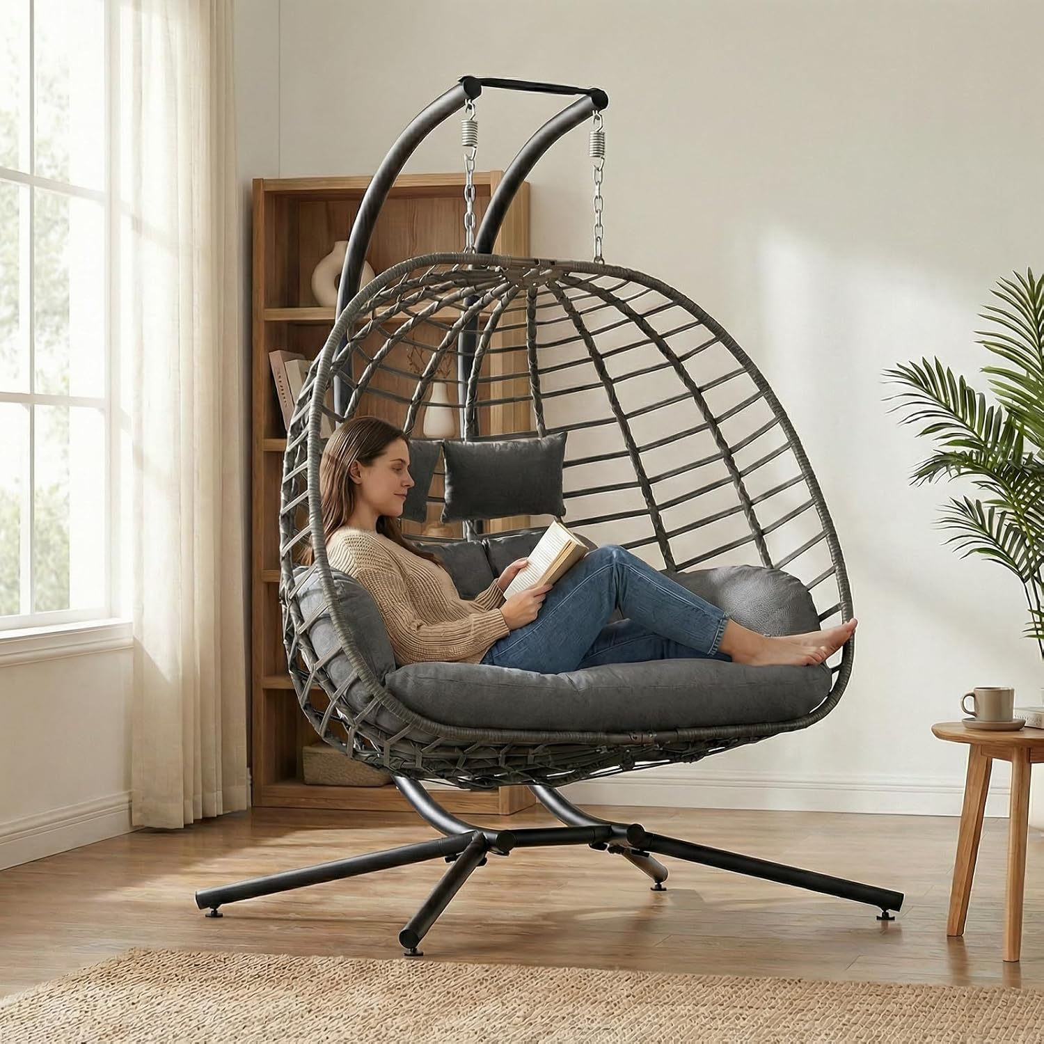 Outdoor Furniture Egg Chair - Fauteuil suspendu pour 2 personnes avec