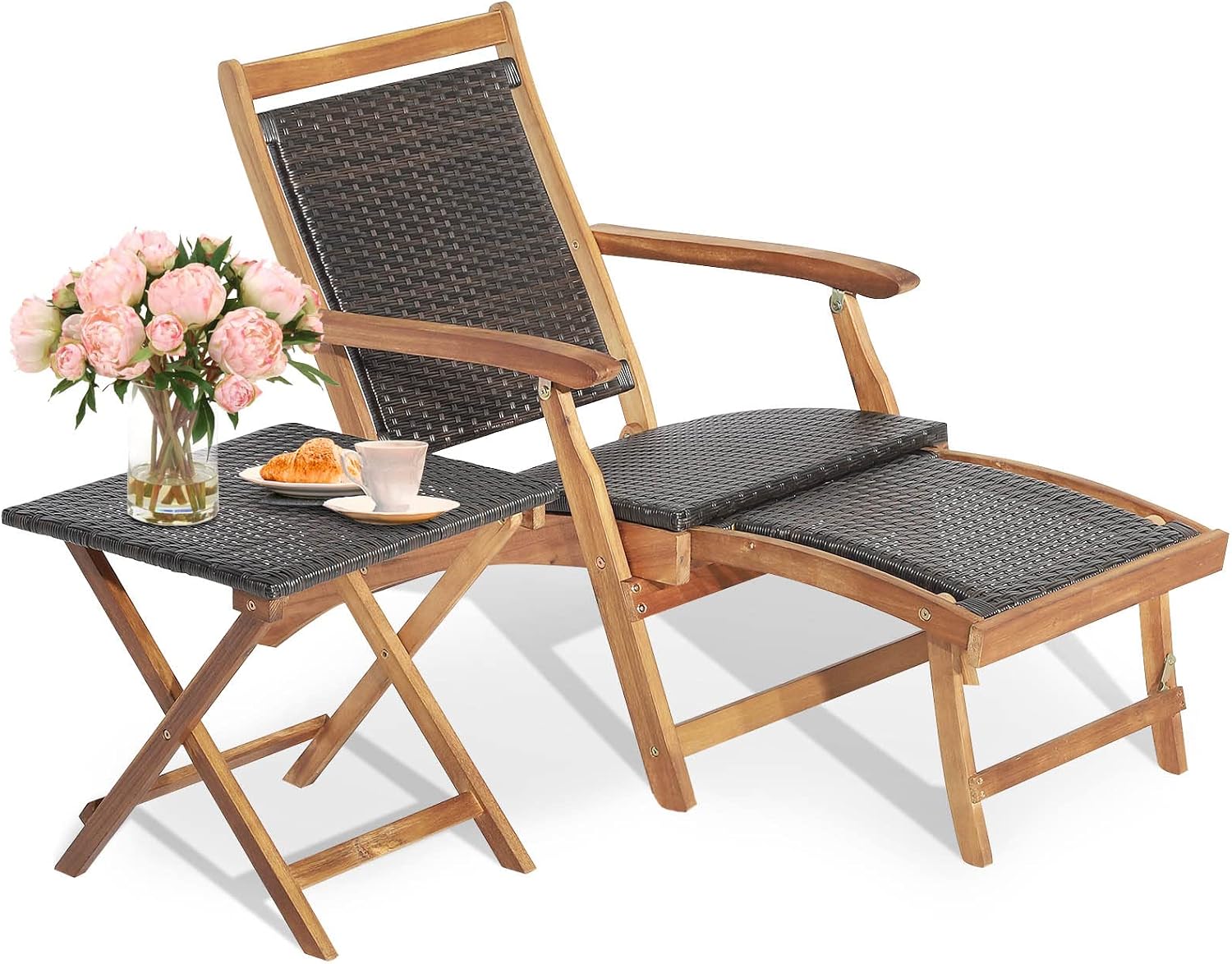 Outdoor Furniture Recliner Set - Ensemble de chaise longue et table