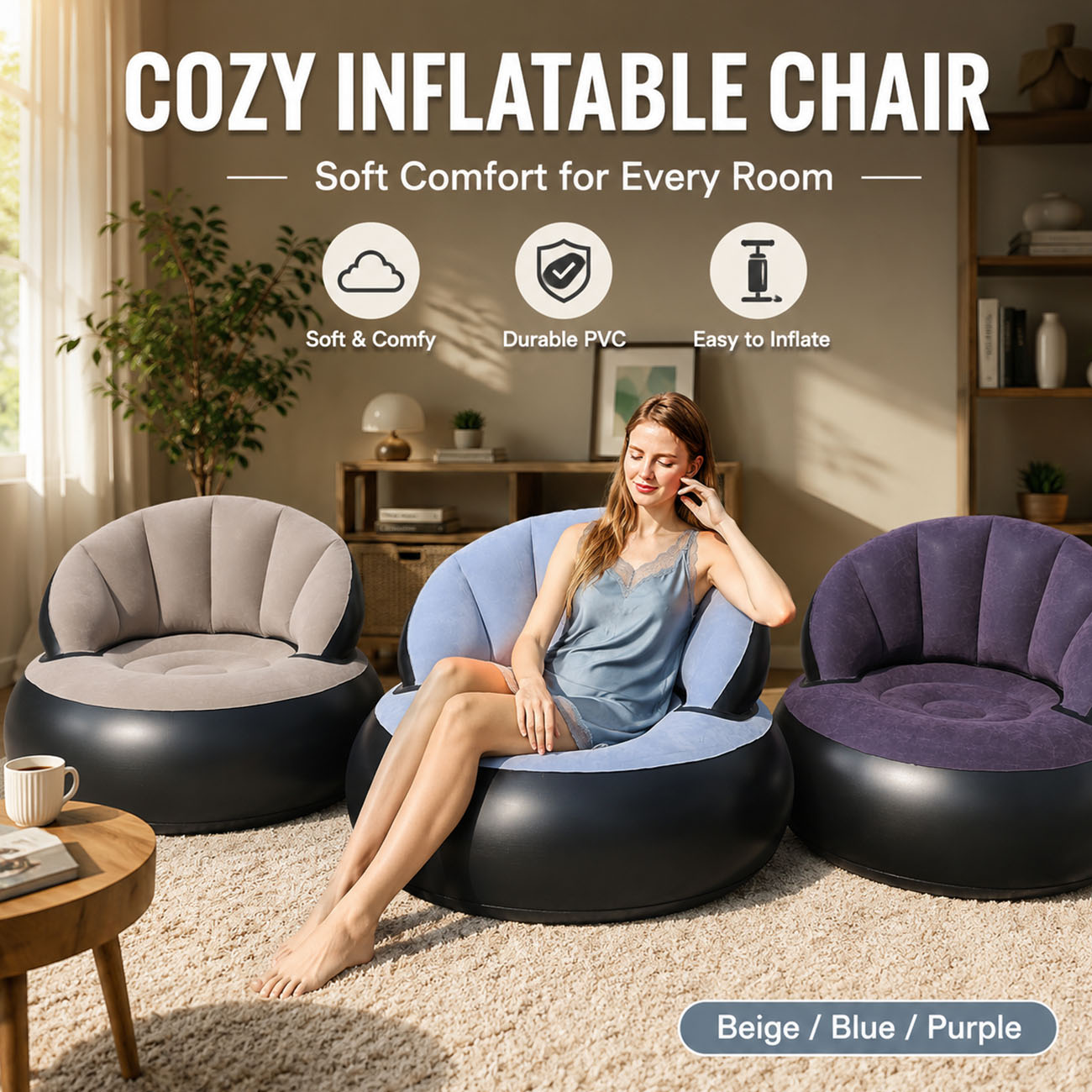 Outdoor Furniture Arhaus - Fauteuil gonflable pour adultes, fauteuil confortable