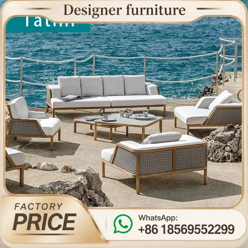 Outdoor Furniture Teak Wood - Ensemble de canapés en teck d'extérieur,