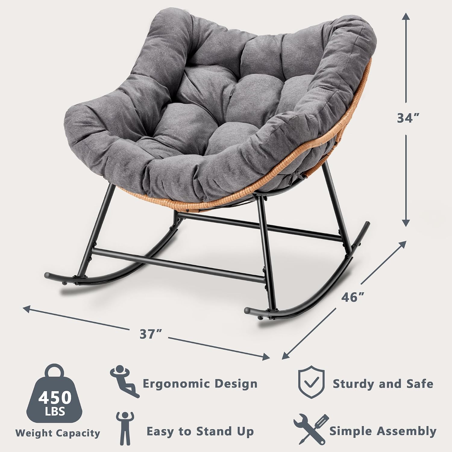 Fauteuil à bascule en rotin d' - Outdoor Furniture Egg Chair avis et prix