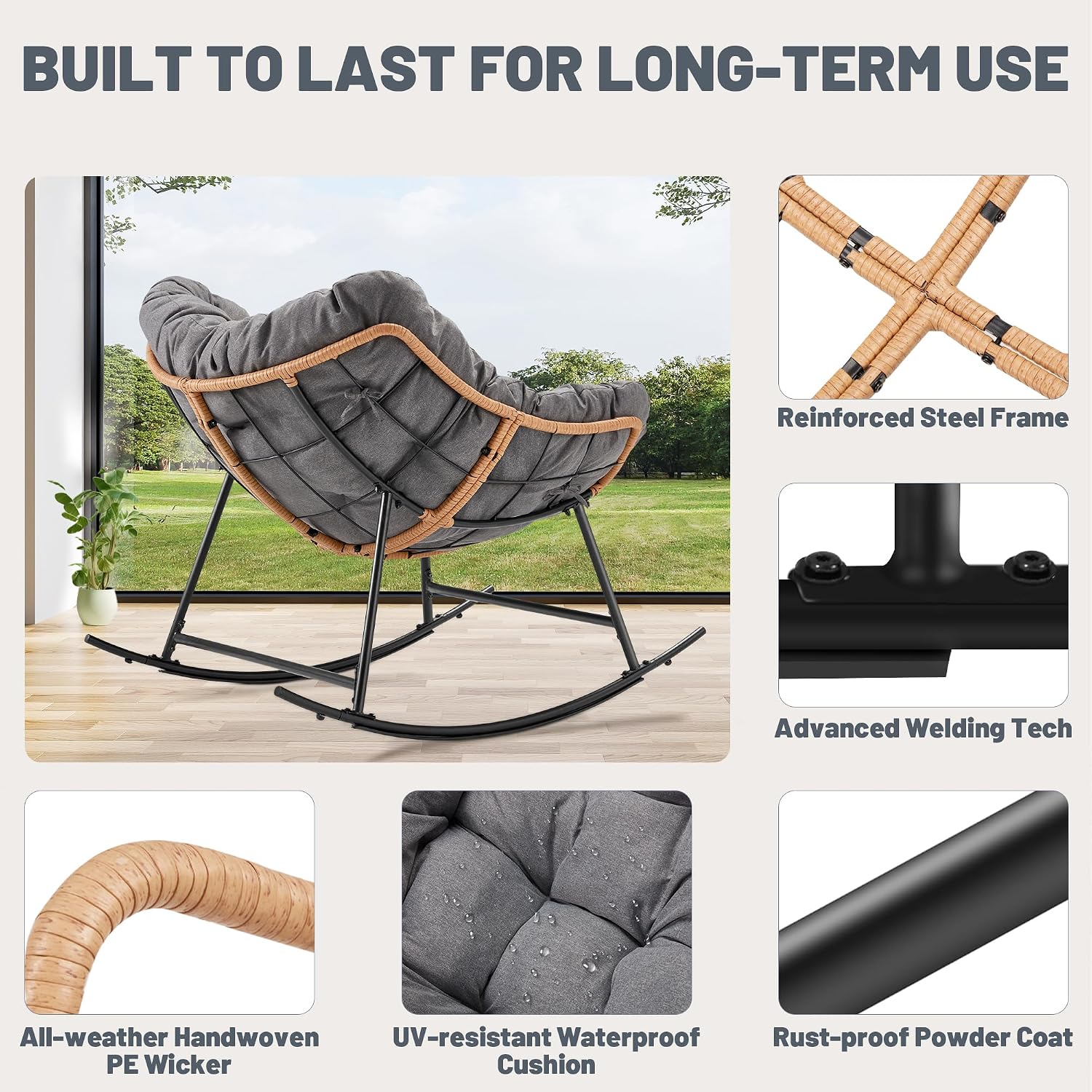 Fauteuil à bascule en rotin d' - Outdoor Furniture Egg Chair avis et prix