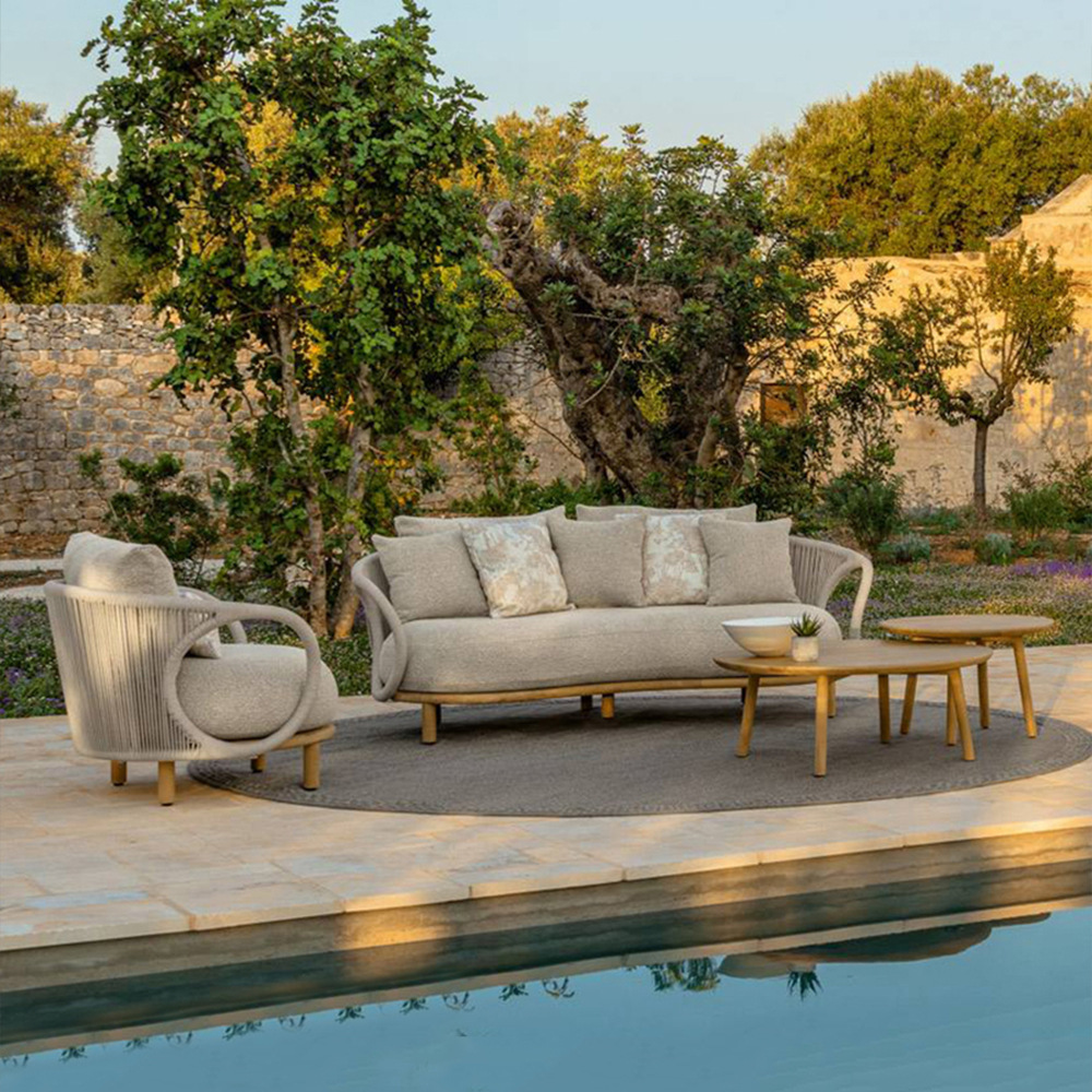 Canapé d'extérieur en rotin et - Outdoor Furniture Teak Wood avis et prix