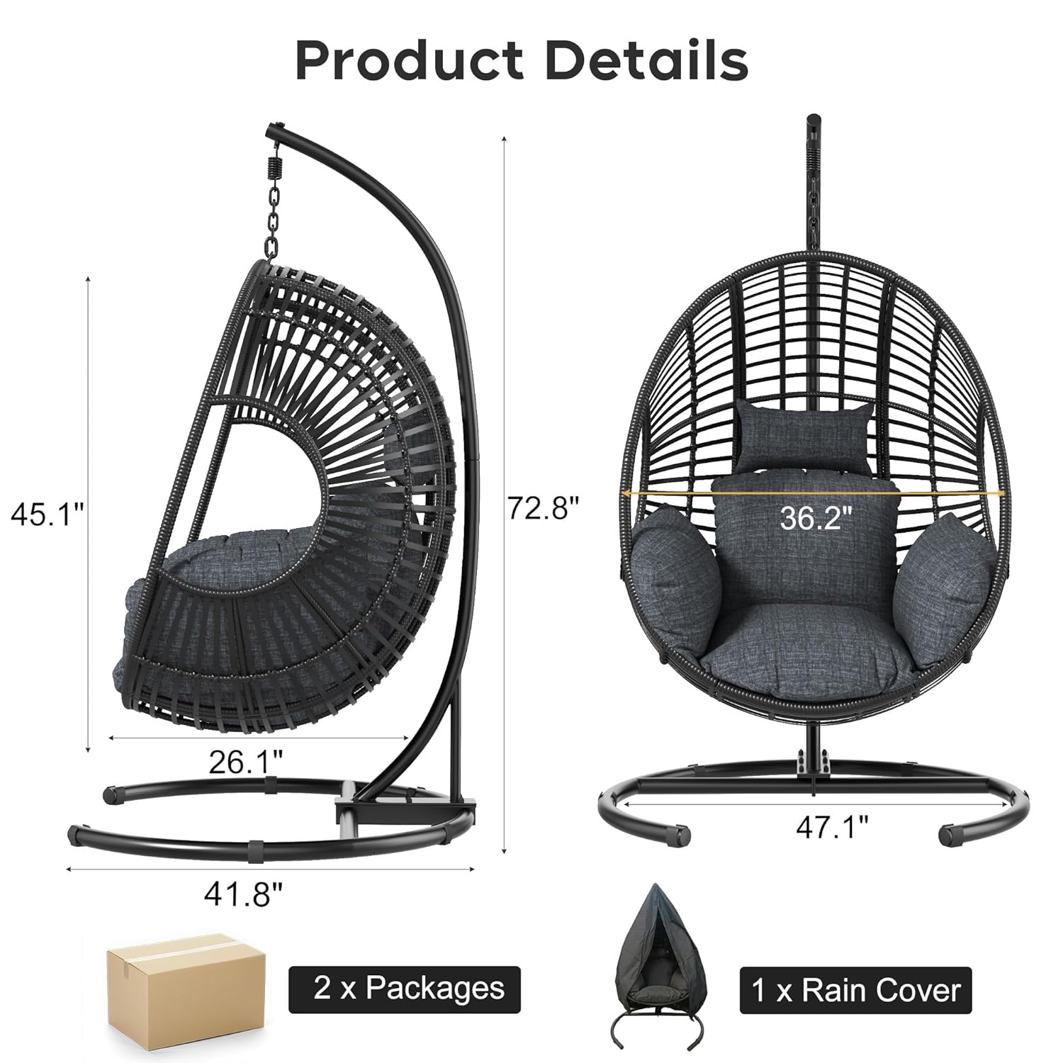 Fauteuil suspendu extra large  - Outdoor Furniture Egg Chair avis et prix