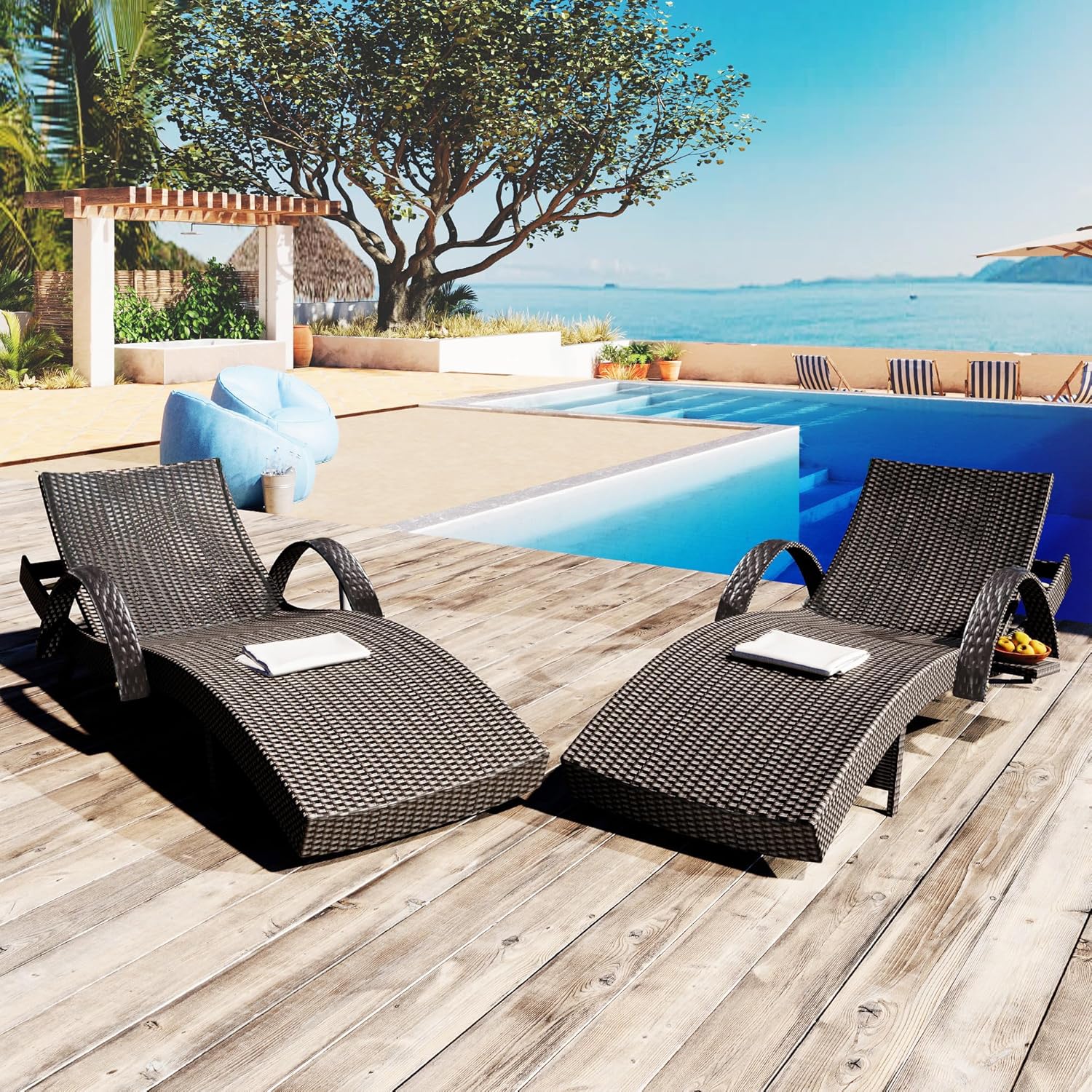 Ensemble de chaises longues ré - Outdoor Furniture Recliner Set avis et prix