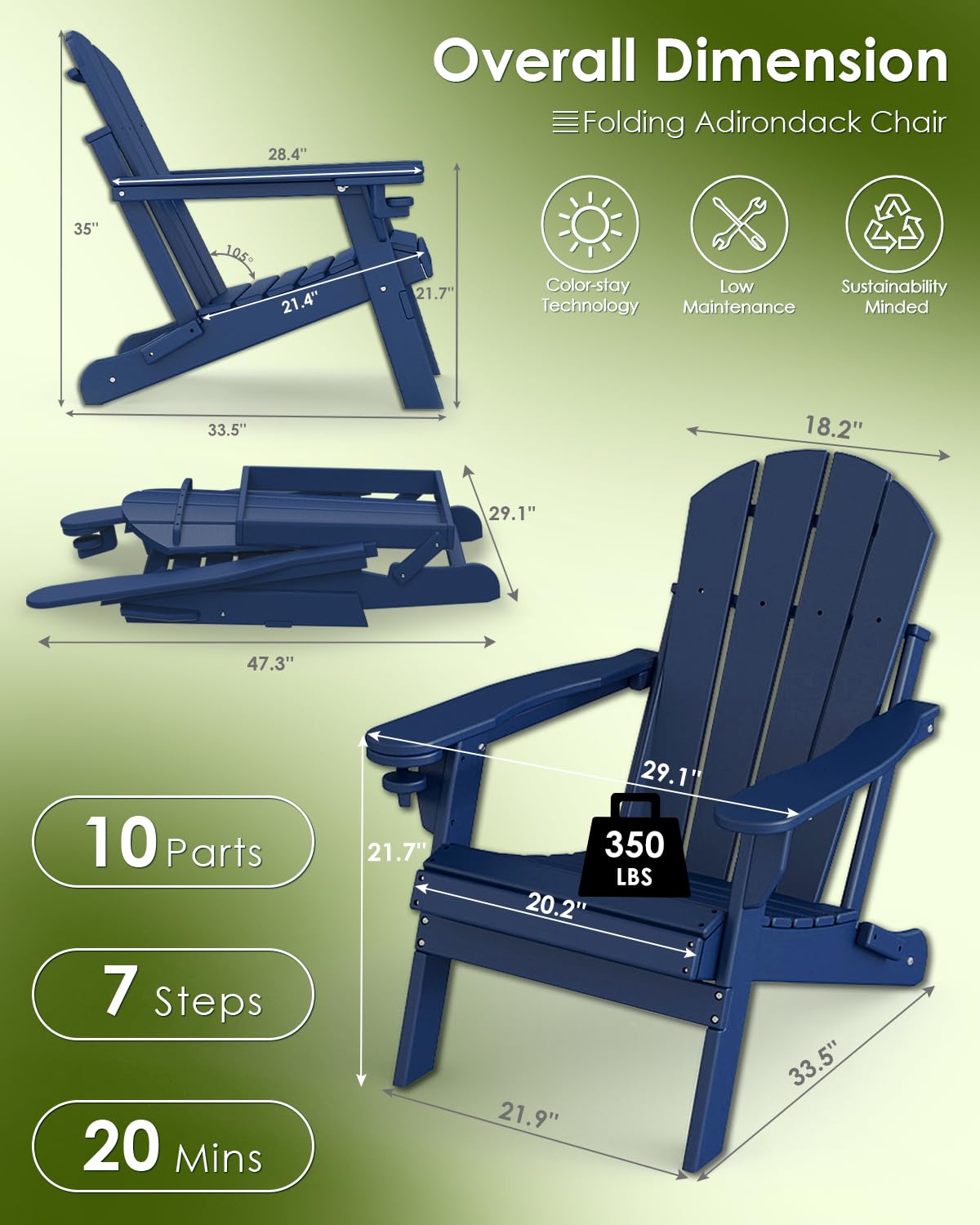 Ensemble de 2 chaises pliantes - Outdoor Furniture Recliner Set avis et prix