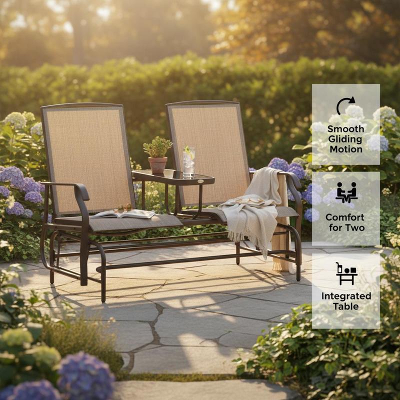 Fauteuil à bascule de patio po - Outdoor Furniture Loveseat avis et prix