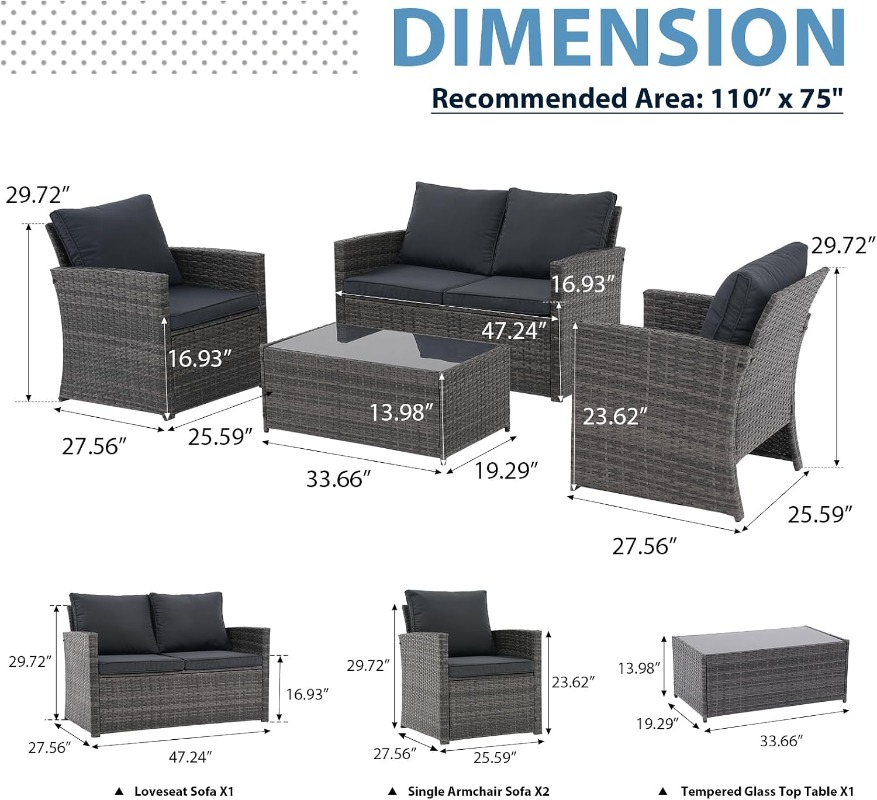 Ensemble de mobilier de patio  - Outdoor Furniture Loveseat avis et prix